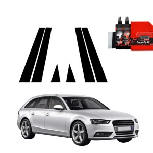 6w1 Czarna folia Grizz Protector na słupki do Audi A4 B8 Avant Facelifting (2011-2015)