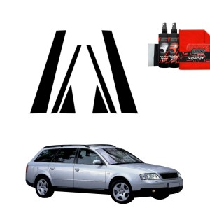 6w1 Czarna folia Grizz Protector na słupki do Audi A6 C5 Avant (1998-2004)