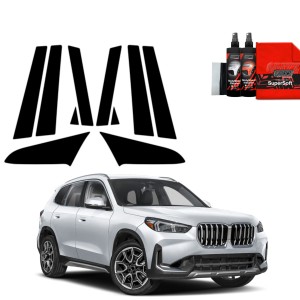 10w1 Czarna folia Grizz Protector na słupki do BMW X1 (2023-2025)