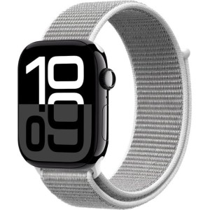 Pasek nylonowy Crong Nylon do Apple Watch 49/46/45/44 mm, biało-szary