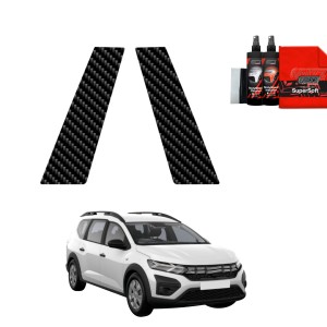 2w1 Folia karbonowa Grizz Protector na słupki do Dacia Jogger (2022-2026)