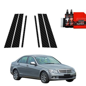 6w1 Folia karbonowa Grizz Protector na słupki do Mercedes Benz C Klasa W204 Sedan (2007-2011)
