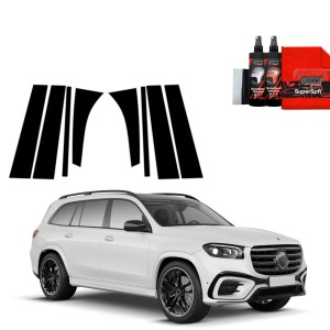 8w1 Czarna folia Grizz Protector na słupki do Mercedes GLS 450d (2023-2026)