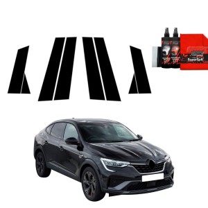 8w1 Czarna folia Grizz Protector na słupki do Renault Arkana (2022-2025)