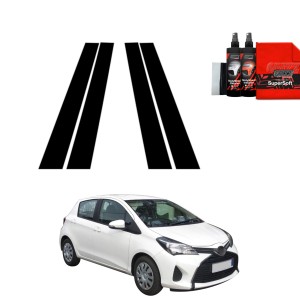 4w1 Czarna folia Grizz Protector na słupki do Toyota Yaris (2011-2016)