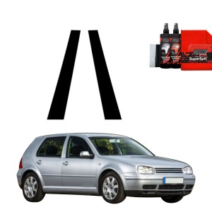 2w1 Czarna folia Grizz Protector na słupki do Volkswagen Golf 4 Hatchback 5D (1997-2003)