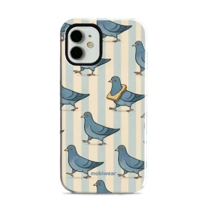 Etui ochronne do iPhone 12 Mini, Mobiwear Elite Pro, błękitne gołębie