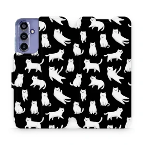Etui z klapką do Galaxy A15 4G, Mobiwear Book, kotki luna
