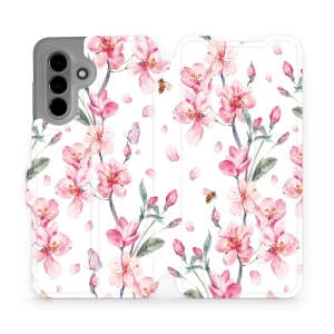 Etui z klapką do Galaxy A26 5G, Mobiwear Book, różowa wiosna