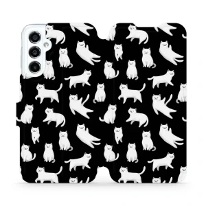 Etui z klapką do Galaxy M34 5G, Mobiwear Book, kotki luna