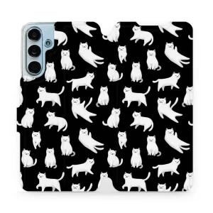 Etui z klapką do Galaxy M55 5G, Mobiwear Book, kotki luna