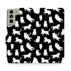 Etui z klapką do Galaxy S21 FE, Mobiwear Book, kotki luna