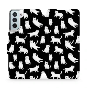 Etui z klapką do Galaxy S21 Plus, Mobiwear Book, kotki luna