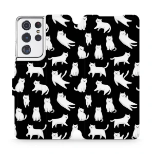 Etui z klapką do Galaxy S21 Ultra, Mobiwear Book, kotki luna
