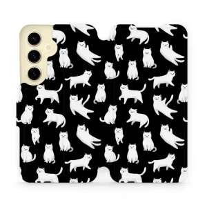 Etui z klapką do Galaxy S24, Mobiwear Book, kotki luna