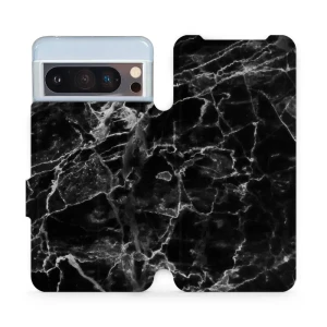 Etui z klapką do Google Pixel 8 Pro, Mobiwear Book, czarny marmur