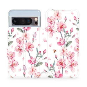 Etui z klapką do Google Pixel 8 Pro, Mobiwear Book, różowa wiosna