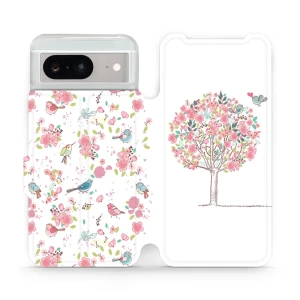 Etui z klapką do Google Pixel 8, Mobiwear Book, różowy gaj
