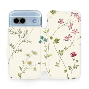 Etui z klapką do Google Pixel 8a, Mobiwear Book, polne kwiaty