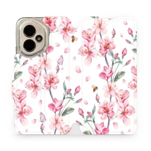 Etui z klapką do Honor 400 5G, Mobiwear Book, różowa wiosna