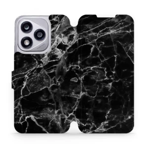 Etui z klapką do Honor 400 Lite 5G, Mobiwear Book, czarny marmur