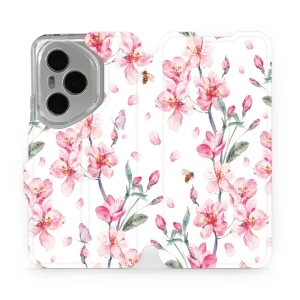 Etui z klapką do Honor 400 Pro 5G, Mobiwear Book, różowa wiosna