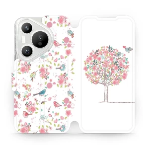 Etui z klapką do Huawei Pura 70, Mobiwear Book, różowy gaj