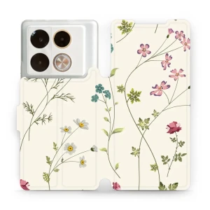 Etui z klapką do Infinix Note 40 Pro, Mobiwear Book, polne kwiaty