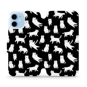 Etui z klapką do iPhone 12 Mini, Mobiwear Book, kotki luna