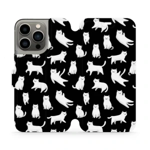 Etui z klapką do iPhone 13 Pro, Mobiwear Book, kotki luna