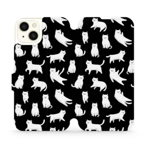Etui z klapką do iPhone 15 Plus, Mobiwear Book, kotki luna