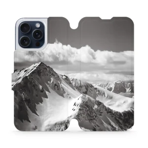 Etui z klapką do iPhone 15 Pro Max, Mobiwear Book, górski szczyt
