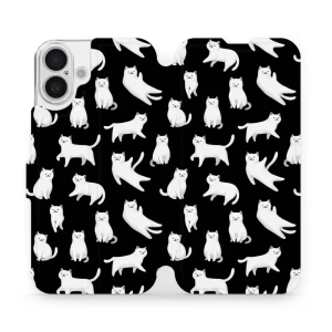 Etui z klapką do iPhone 16 Plus, Mobiwear Book, kotki luna
