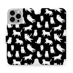 Etui z klapką do iPhone 16 Pro Max, Mobiwear Book, kotki luna
