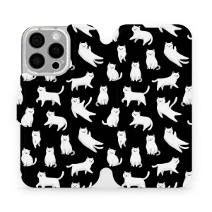Etui z klapką do iPhone 16 Pro, Mobiwear Book, kotki luna