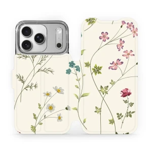 Etui z klapką do iPhone 17 Pro, Mobiwear Book, polne kwiaty