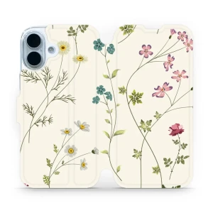 Etui z klapką do iPhone 17, Mobiwear Book, polne kwiaty