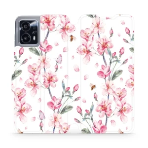 Etui z klapką do Motorola Moto G13, Mobiwear Book, różowa wiosna