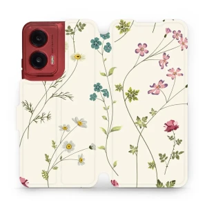 Etui z klapką do Motorola Moto G35 5G, Mobiwear Book, polne kwiaty