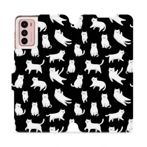 Etui z klapką do Motorola Moto G42, Mobiwear Book, kotki luna