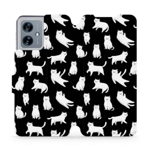 Etui z klapką do Motorola Moto G54 5G, Mobiwear Book, kotki luna