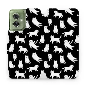 Etui z klapką do Motorola Moto G55 5G, Mobiwear Book, kotki luna