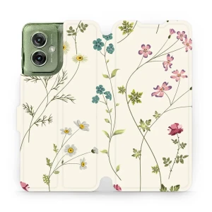 Etui z klapką do Motorola Moto G55 5G, Mobiwear Book, polne kwiaty