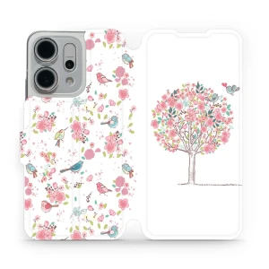 Etui z klapką do Oppo Reno 14, Mobiwear Book, różowy gaj