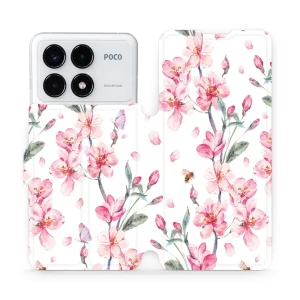 Etui z klapką do Xiaomi Poco F6 Pro, Mobiwear Book, różowa wiosna