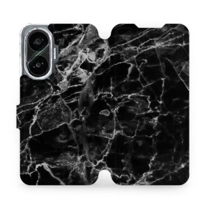 Etui z klapką do Xiaomi POCO F7, Mobiwear Book, czarny marmur