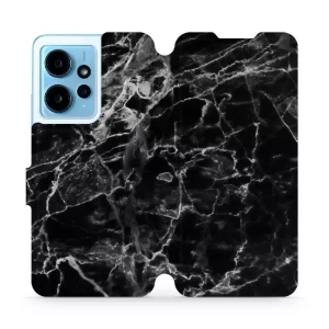 Etui z klapką do Xiaomi Redmi Note 12 4G, Mobiwear Book, czarny marmur