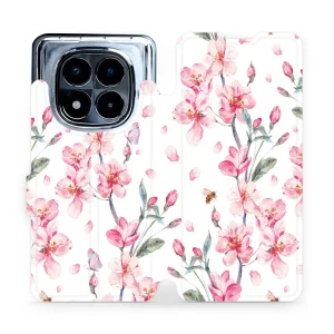 Etui z klapką do Xiaomi Redmi Note 14 Pro 5G, Mobiwear Book, różowa wiosna