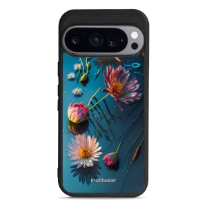 OUTLET: Etui ochronne do Google Pixel 9 Pro, Mobiwear Glossy Case, niebiesko-kwieciste