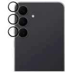 Szkło hartowane na aparat z aplikatorem PanzerGlass Hoops do Galaxy S25 FE, przezroczyste z czarną ramką 